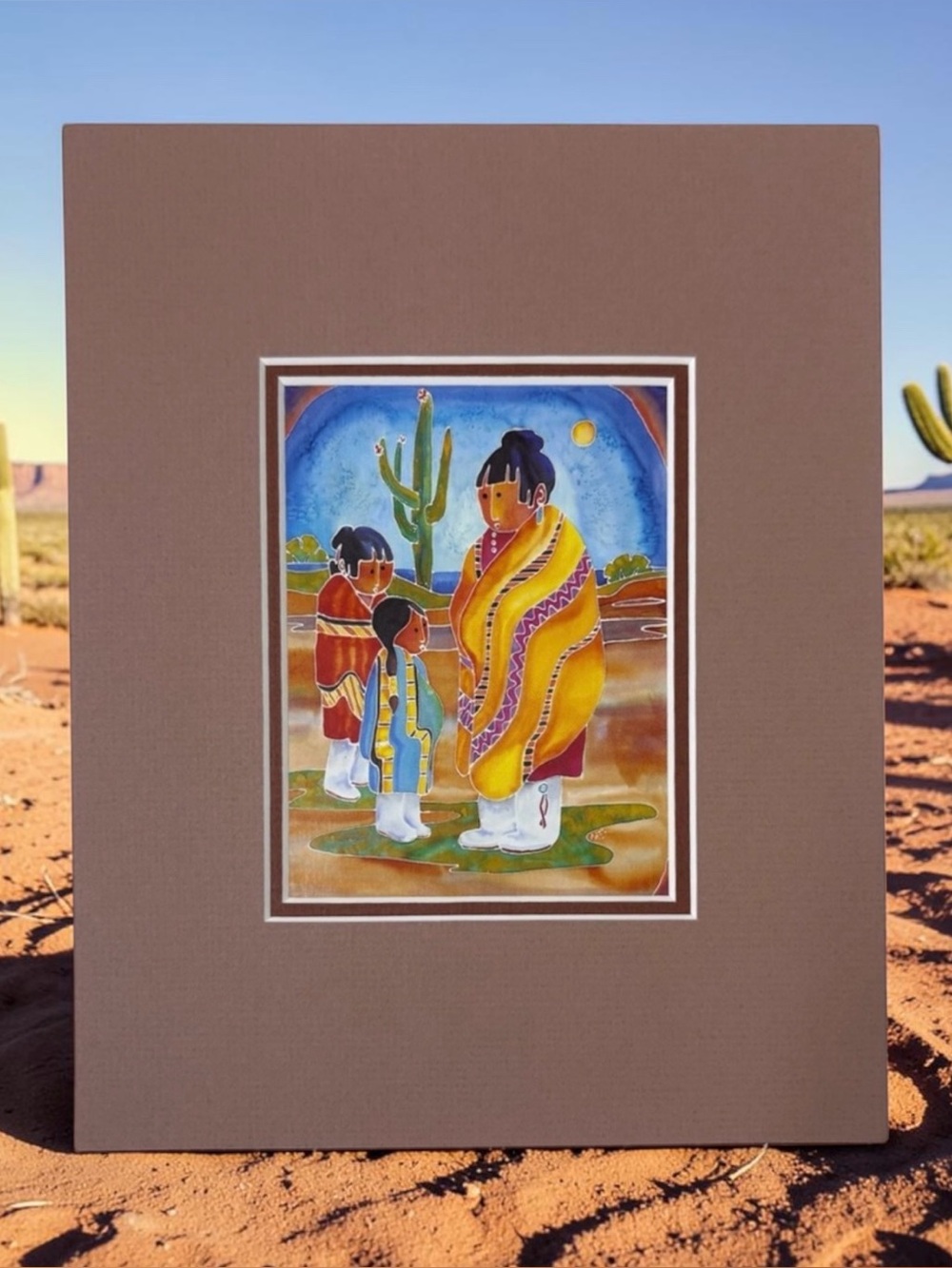 Gail Maio "Freddie, Gloria and Mammo" Art Postcard Professionally Double Matted